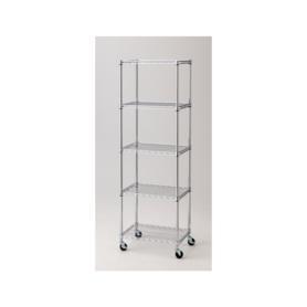 ワイヤーラック 奥行45cm 高さ189cm 5段 キャスター付き 〔ストエキ