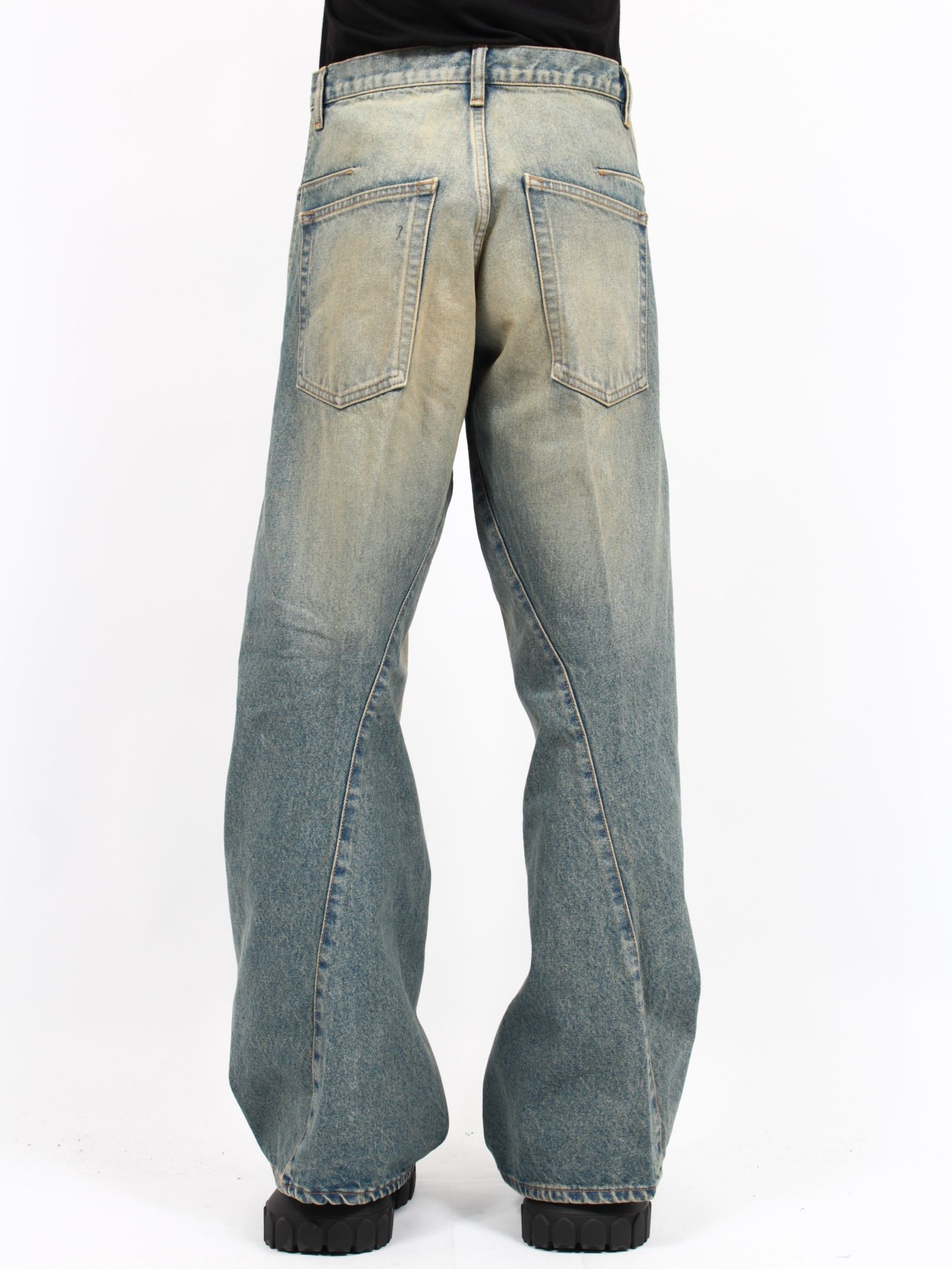 NVRFRGT - 【RESTOCK】3D ツイステッド ワイドレッグ ジーンズ デニム