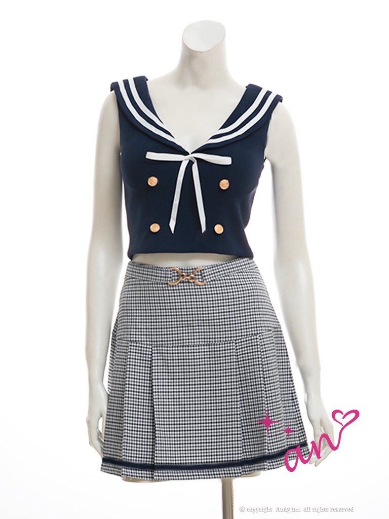 an/アン】セーラーカラー/ 襟付き/ セットアップ/ ノースリーブ