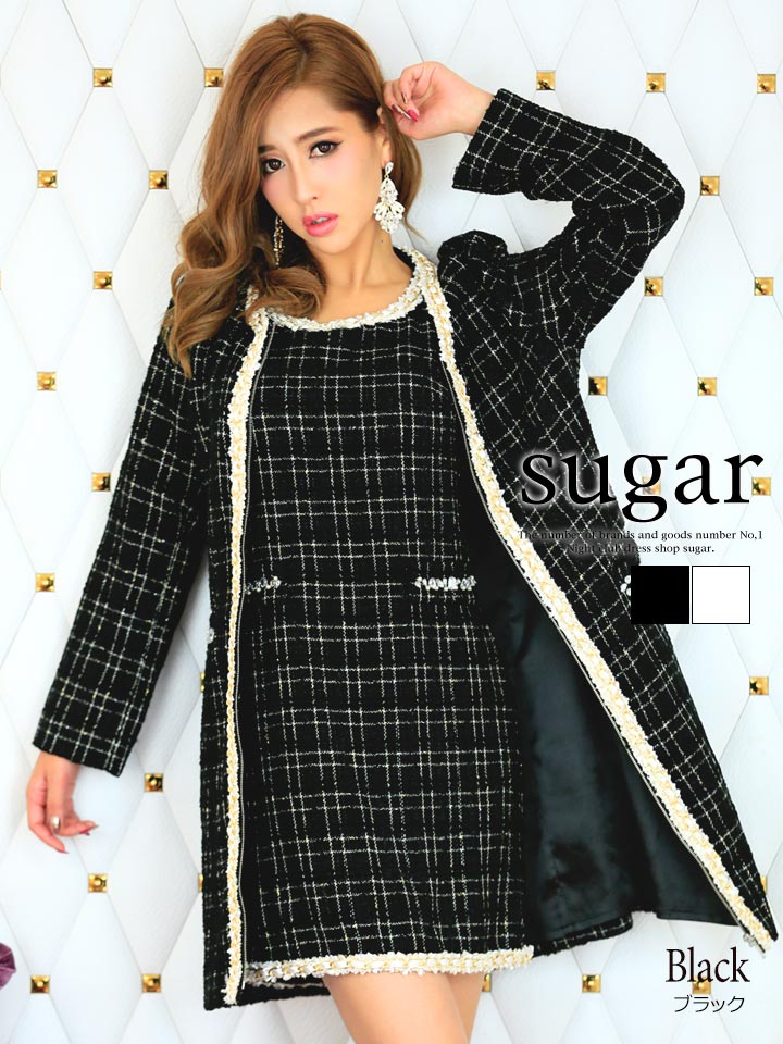 ツイードアウター【ROBE de FLEURS/ローブドフルール】ツイード/パール