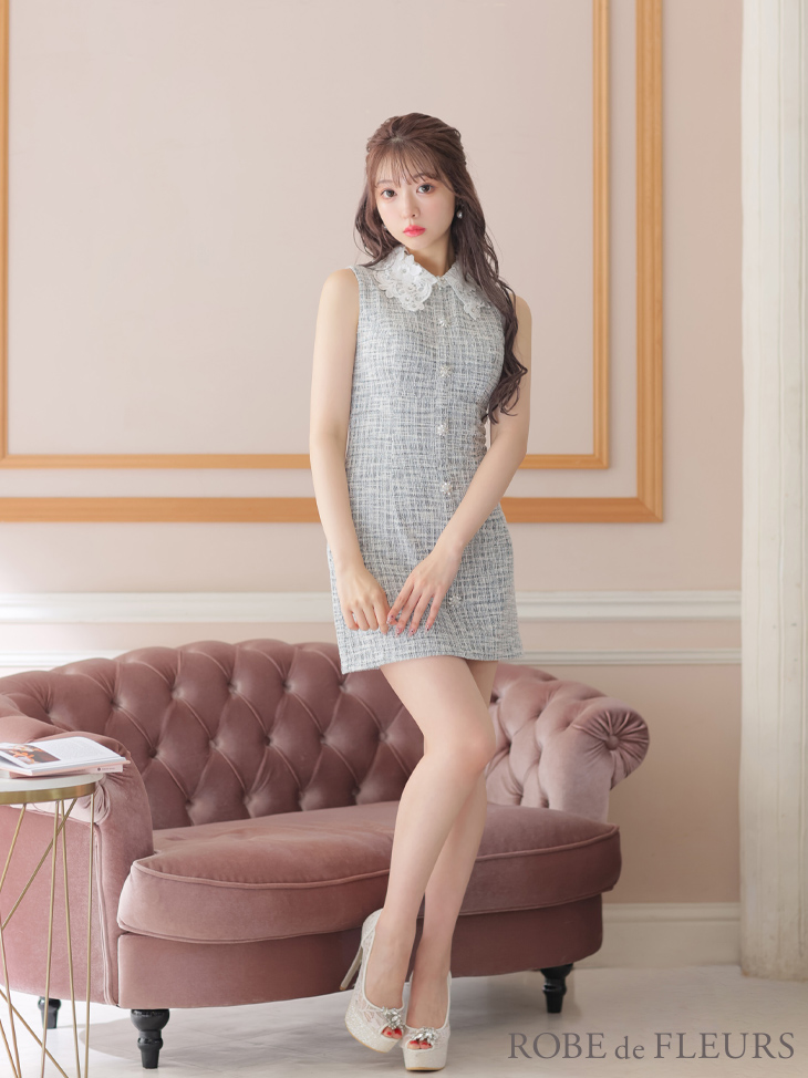 XSサイズあり【ROBE de FLEURS/ローブドフルール】ニットツイード