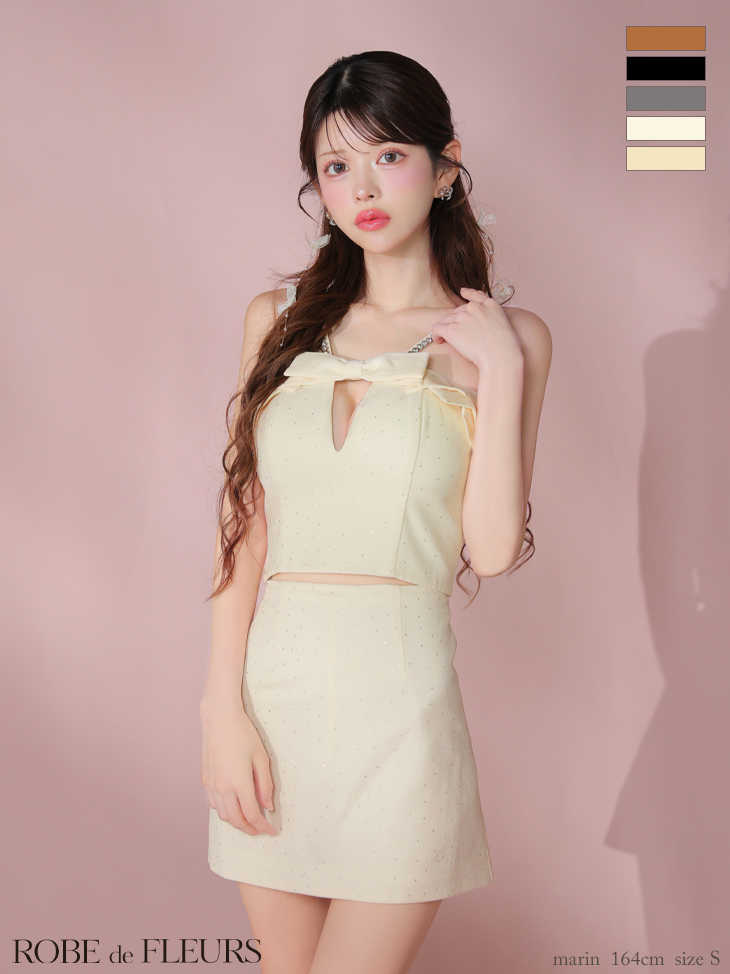 XSサイズあり【ROBE de FLEURS/ローブドフルール】バストリボン