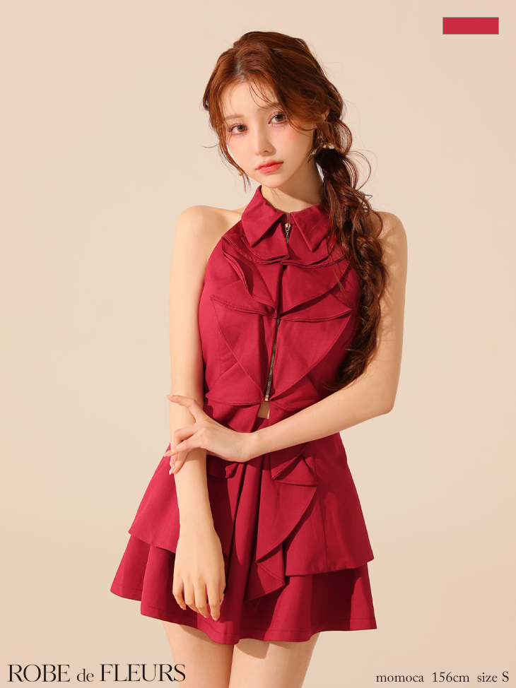 XSサイズあり【ROBE de FLEURS/ローブドフルール】フロントラッフル