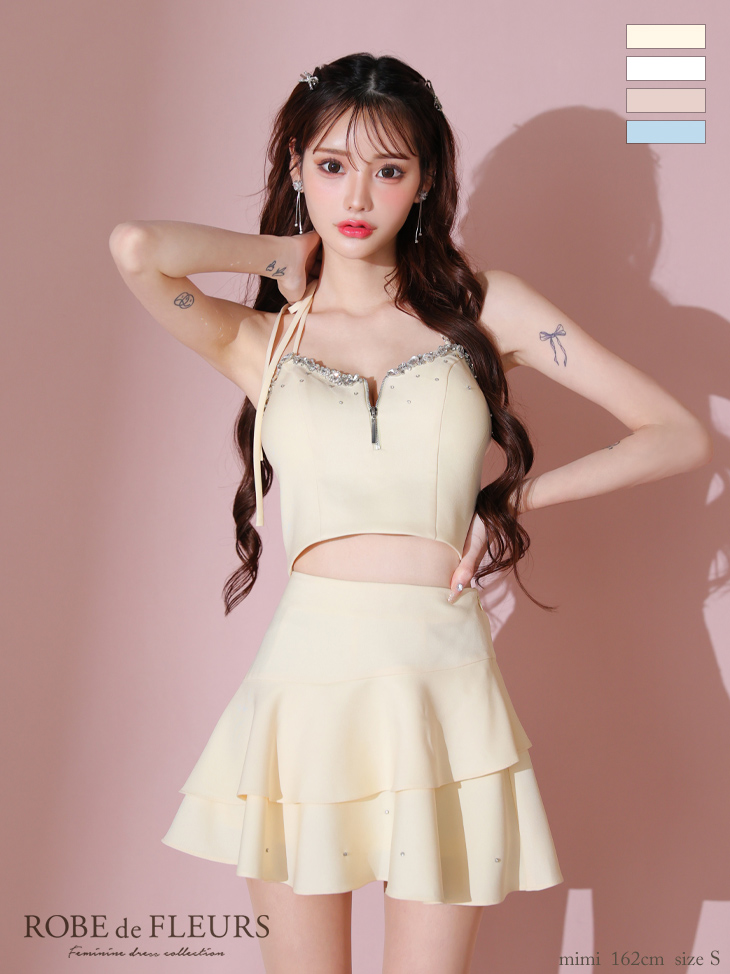 XSサイズあり【ROBE de FLEURS/ローブドフルール】アシンメトリー