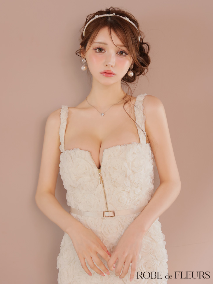 XSサイズあり【ROBE de FLEURS/ローブドフルール】ガーリーローズ