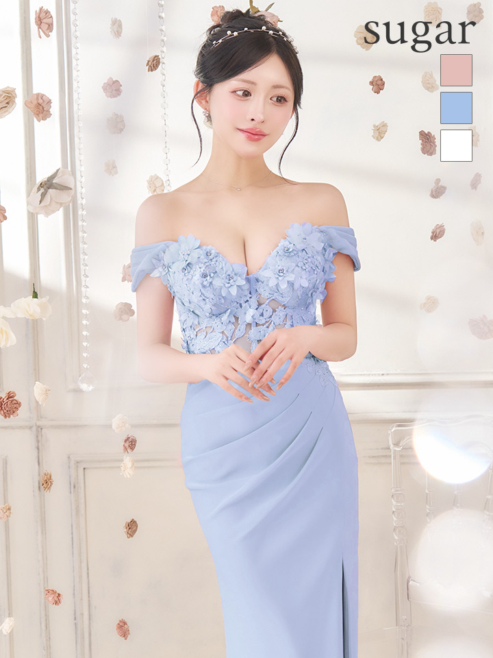 IRMA/イルマ】立体フラワー刺繍/ オフショル/ シアー/ スリット