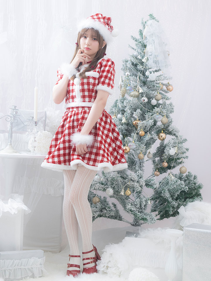 サンタコス 5点セット】【XS-Lサイズ/2カラー】ギンガムチェック