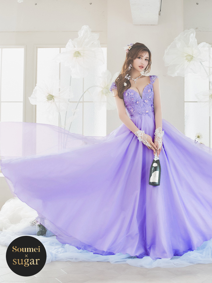 フラワー装飾 ノースリーブ ロングドレス DRESSCCO/ドレスコ 美品