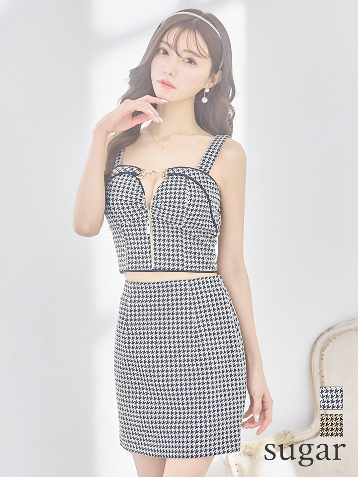 XSサイズあり【Glossy/グロッシー】ツイード/ 千鳥柄/ ジップ