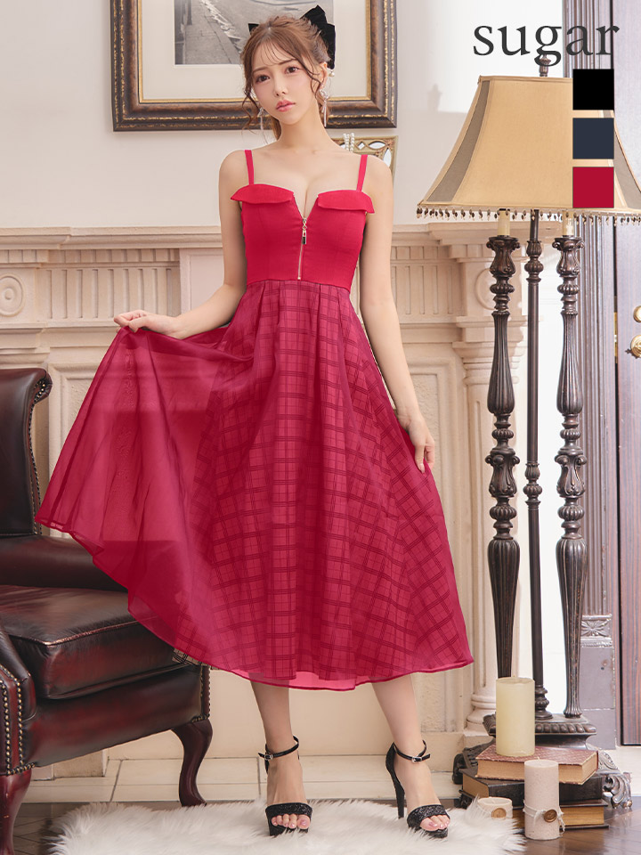 Lサイズあり【DEA./ディア】ボリューム / チェック/ ツイード/ フレア