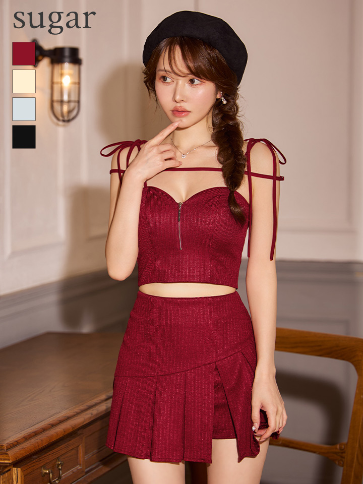 ROBE de FLEURS/ローブドフルール】肩リボン/パイピング/ キャミ