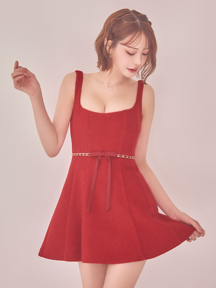 XSサイズあり【ROBE de FLEURS/ローブドフルール】ウエストリボン