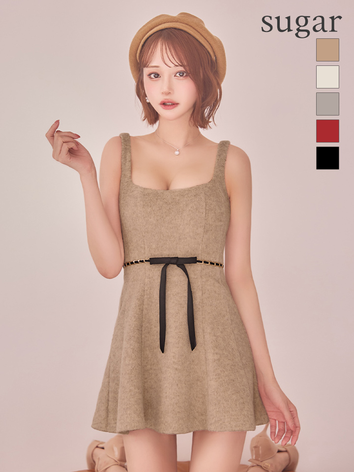 XSサイズあり【ROBE de FLEURS/ローブドフルール】ウエストリボン