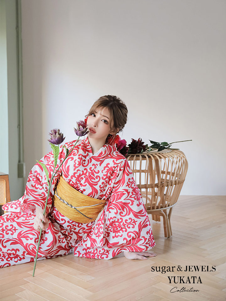 即日発送】【浴衣セール】【浴衣】sugar&Jewelsオリジナルデザイン！紅