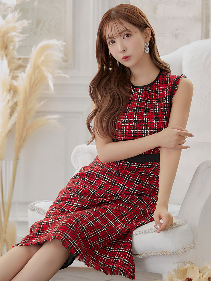 GINZA COUTURE/銀座クチュール】 ツイード/ ノースリーブ/ Aライン