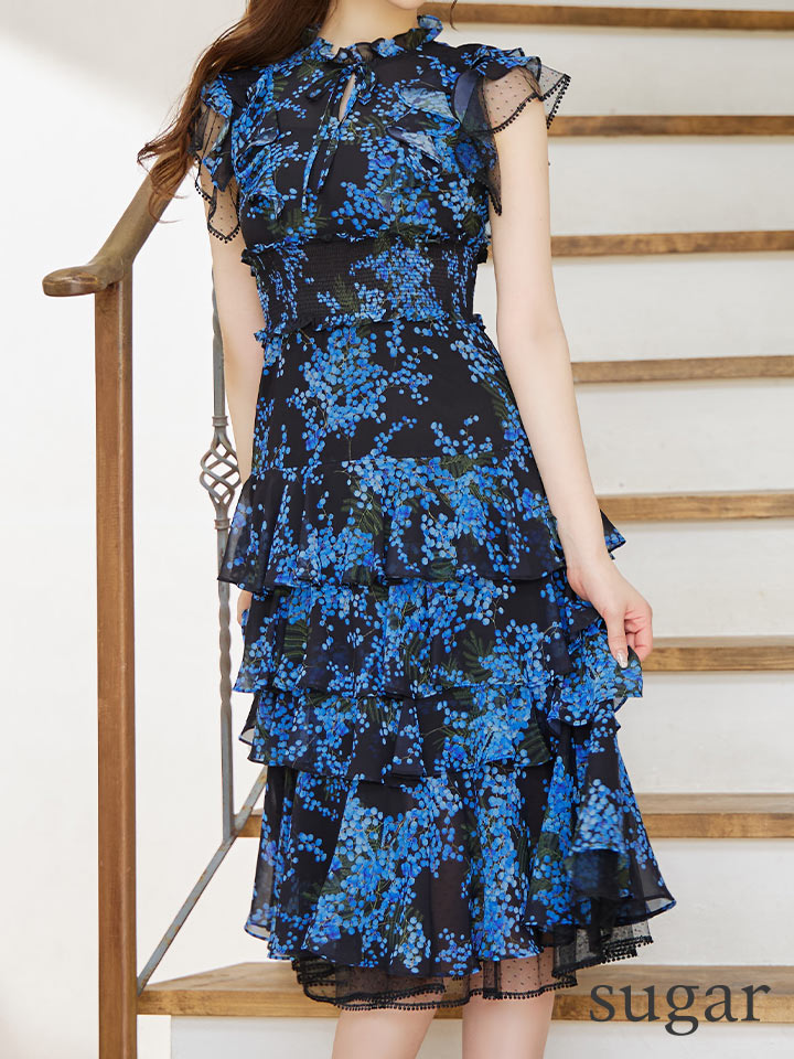 XS-Lサイズあり【SETTAN/セッタン】フラワープリント/ ティアード