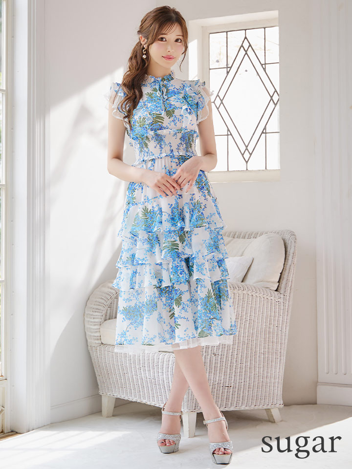 XS-Lサイズあり【SETTAN/セッタン】フラワープリント/ ティアード