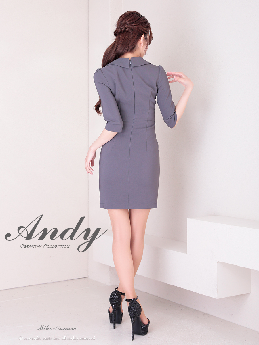 XSサイズあり【ANDY/アンディ】ワンカラー/ 襟付き/ 袖あり/ 七分袖