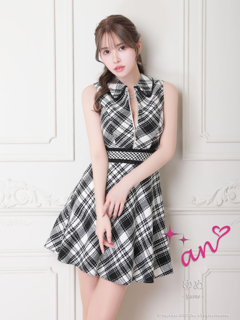 ほ 様 ✨新品 未使用✨sheller シェリエ フロントZIPチェックツイード