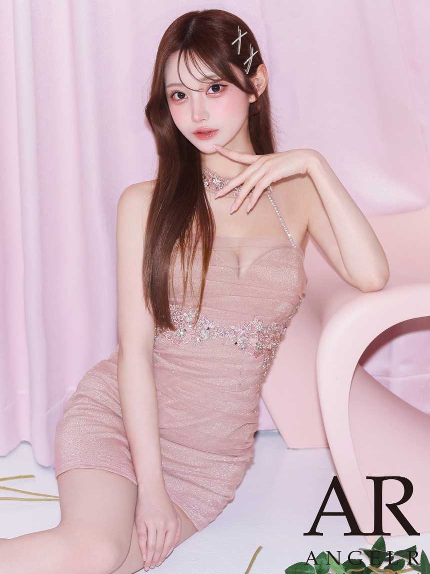 angel r AR ピンク ハイネック ビジュードレス Mサイズ AngelR