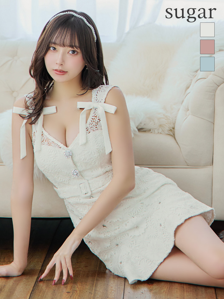 XSサイズあり【ROBE de FLEURS/ローブドフルール】肩リボン/ 総レース