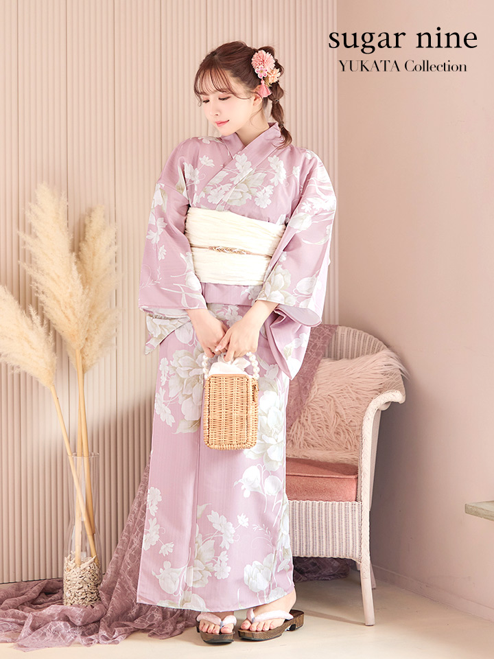 即日発送】【浴衣セール】【浴衣】大胆な牡丹が咲き誇るピンク地浴衣