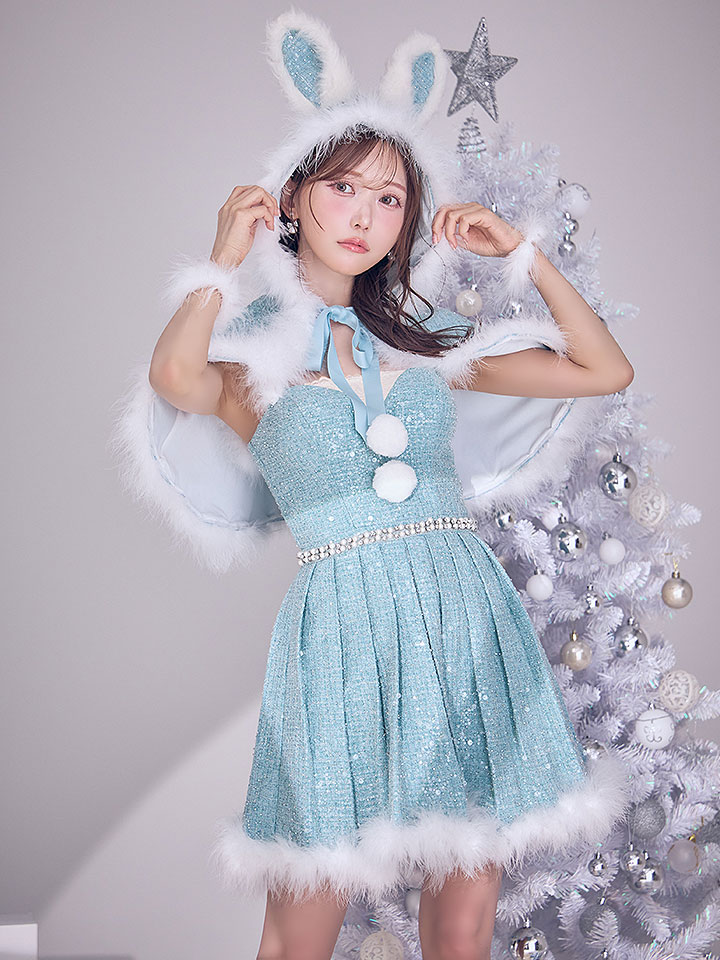 即日発送】【サンタ】ウサ耳ケープ【Fサイズ/3カラー】[HC02] - キャバ