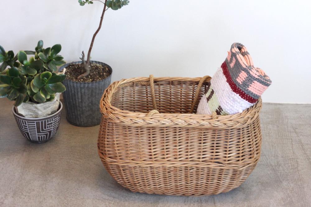 背負子 ラタン バスケット 小物入れ 骨董品 ビンテージバスケット