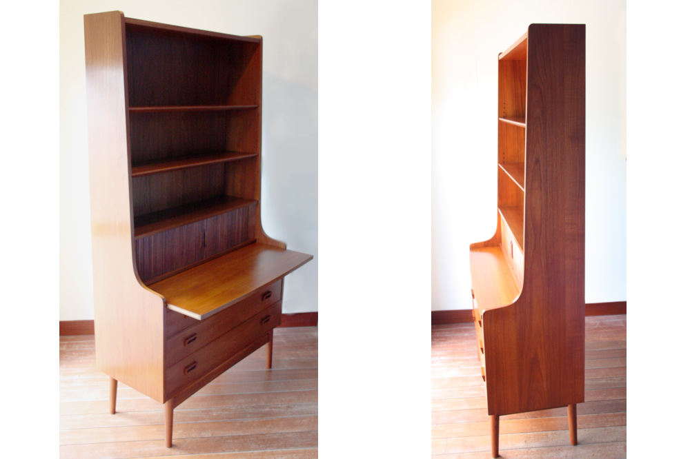 デンマーク製 ブックシェルフ＋ライティングデスク チーク