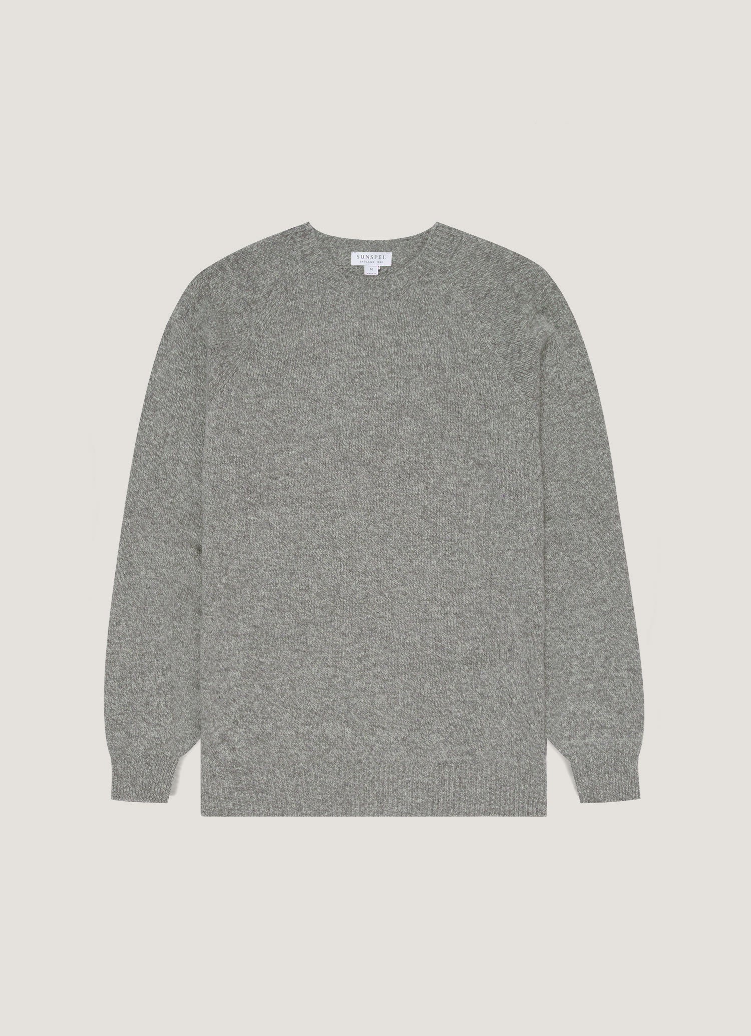 ラムズウール クルーネック ジャンパー （Mid Grey Melange）| Sunspel