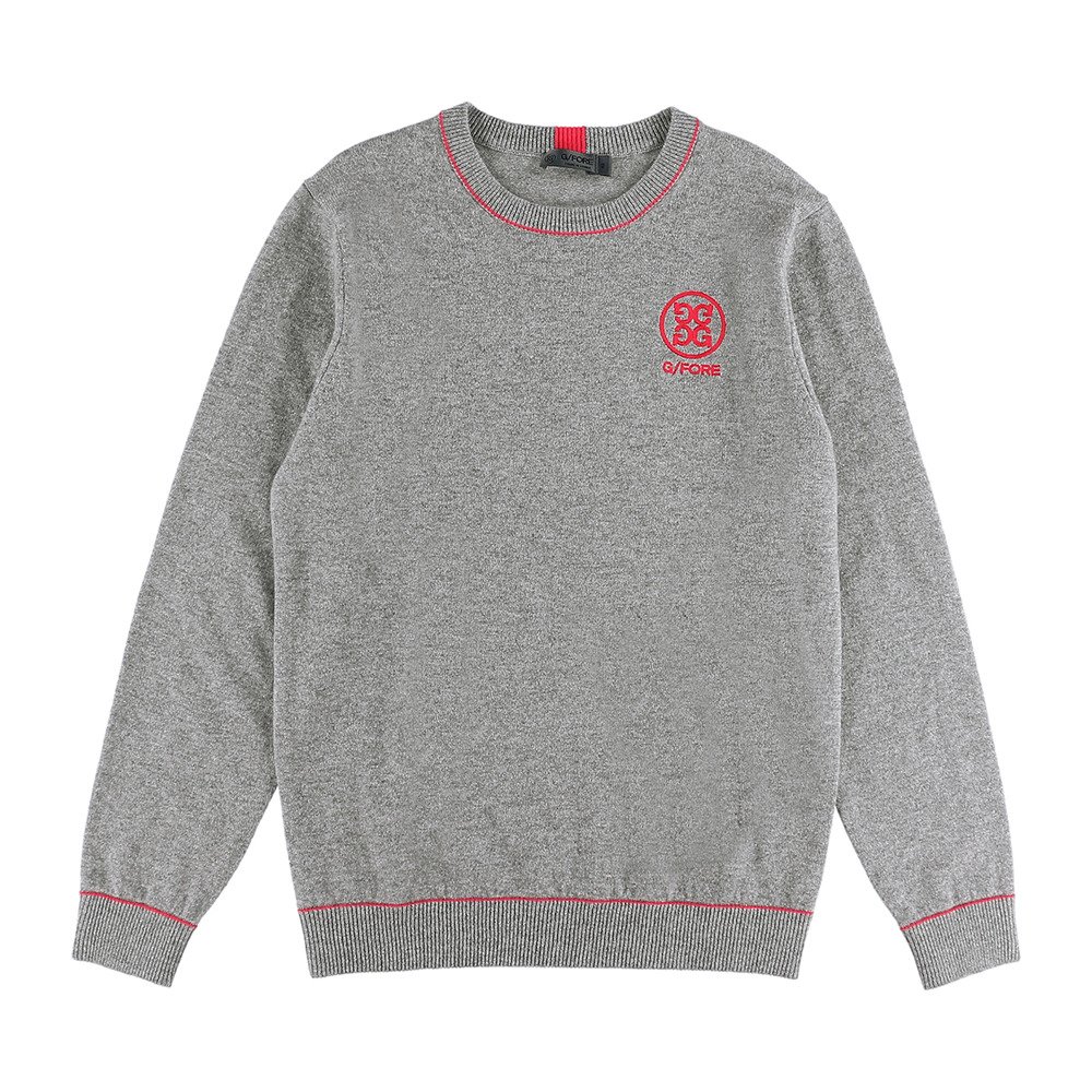 美品】G/FORE モックネック ニット セーター Gロゴワッペン 黒白 L