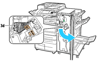 Clear the Paper Jam in Area 3d of the Business Ready Finisher