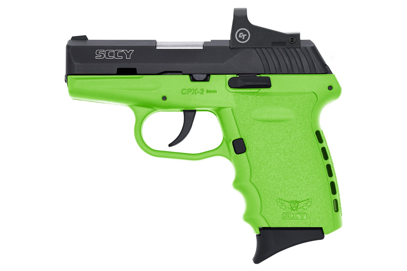 Shop SCCY CPX-2 9mm Lime Green Pistol with Red Dot for Sale Online