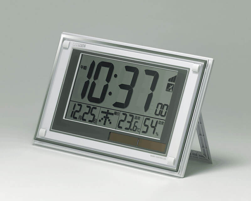 シチズン CITIZEN 電波時計 温度 湿度 ソーラー 掛け置き兼用クロック