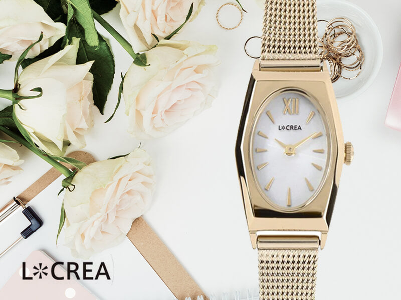 LCREA(ルクレア) OVALE ソーラー腕時計 LC2003-GPMGP メッシュベルト