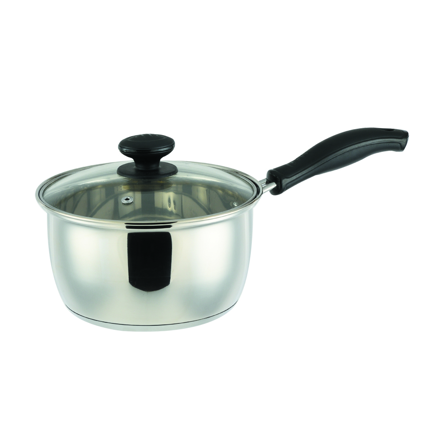 レシェンテ 3層底ガラス蓋付片手鍋18cm H-922