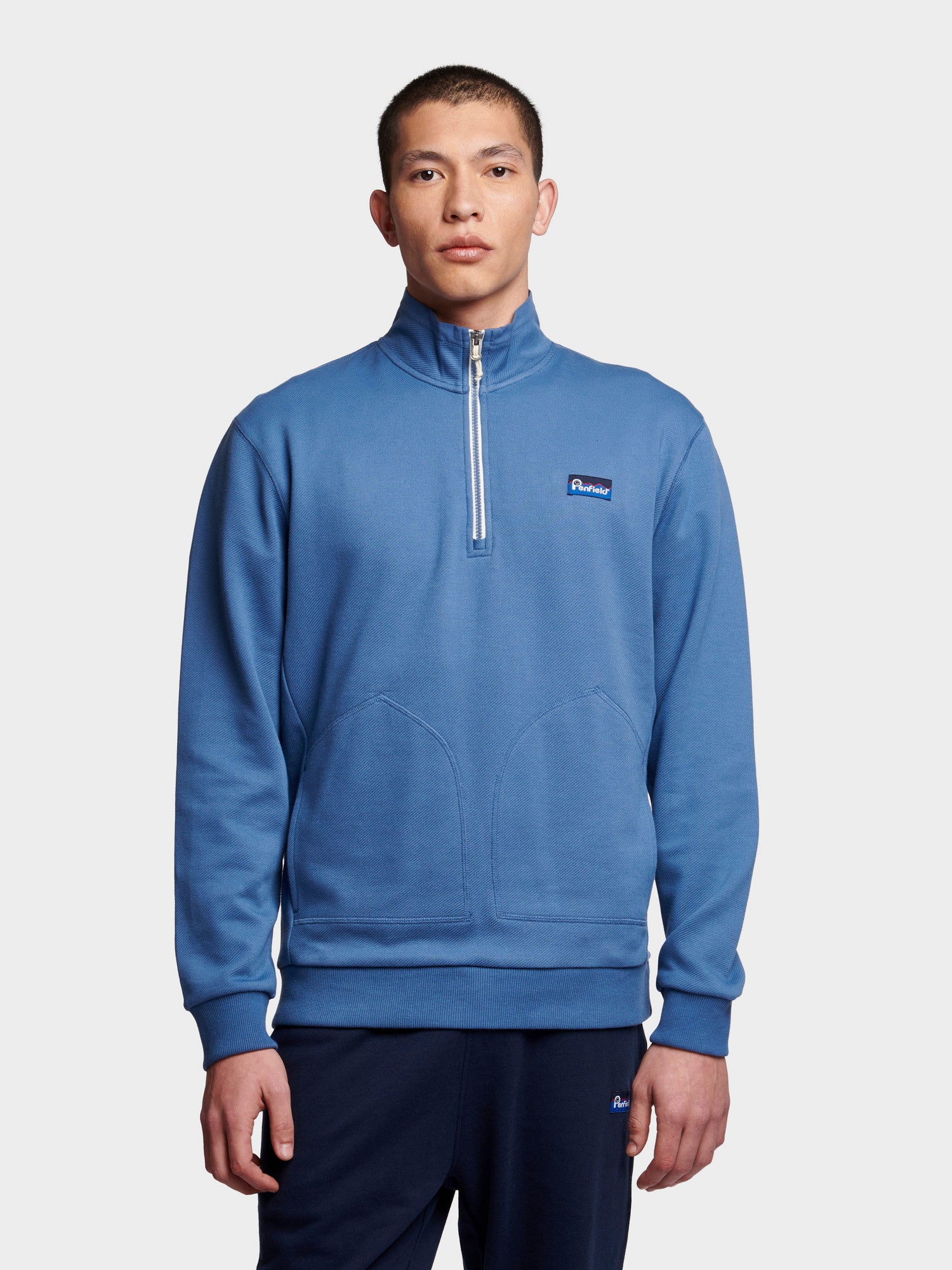 Relaxed Fit Washed Funnel Sweatshirt in Blue Horizon – Penfield