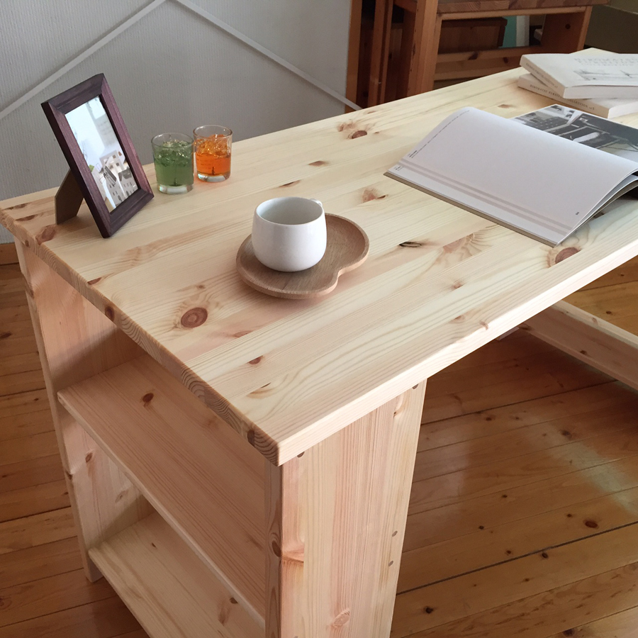 北欧パイン無垢集成材オーダーデスク ペイント工房