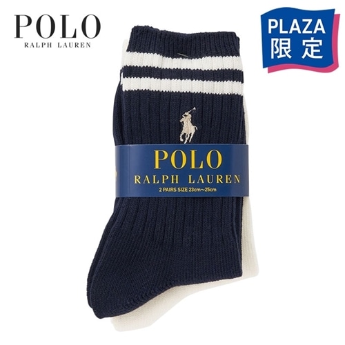 POLO RALPH LAUREN ポロ ラルフ ローレン 2Pラインソックス アイボリー
