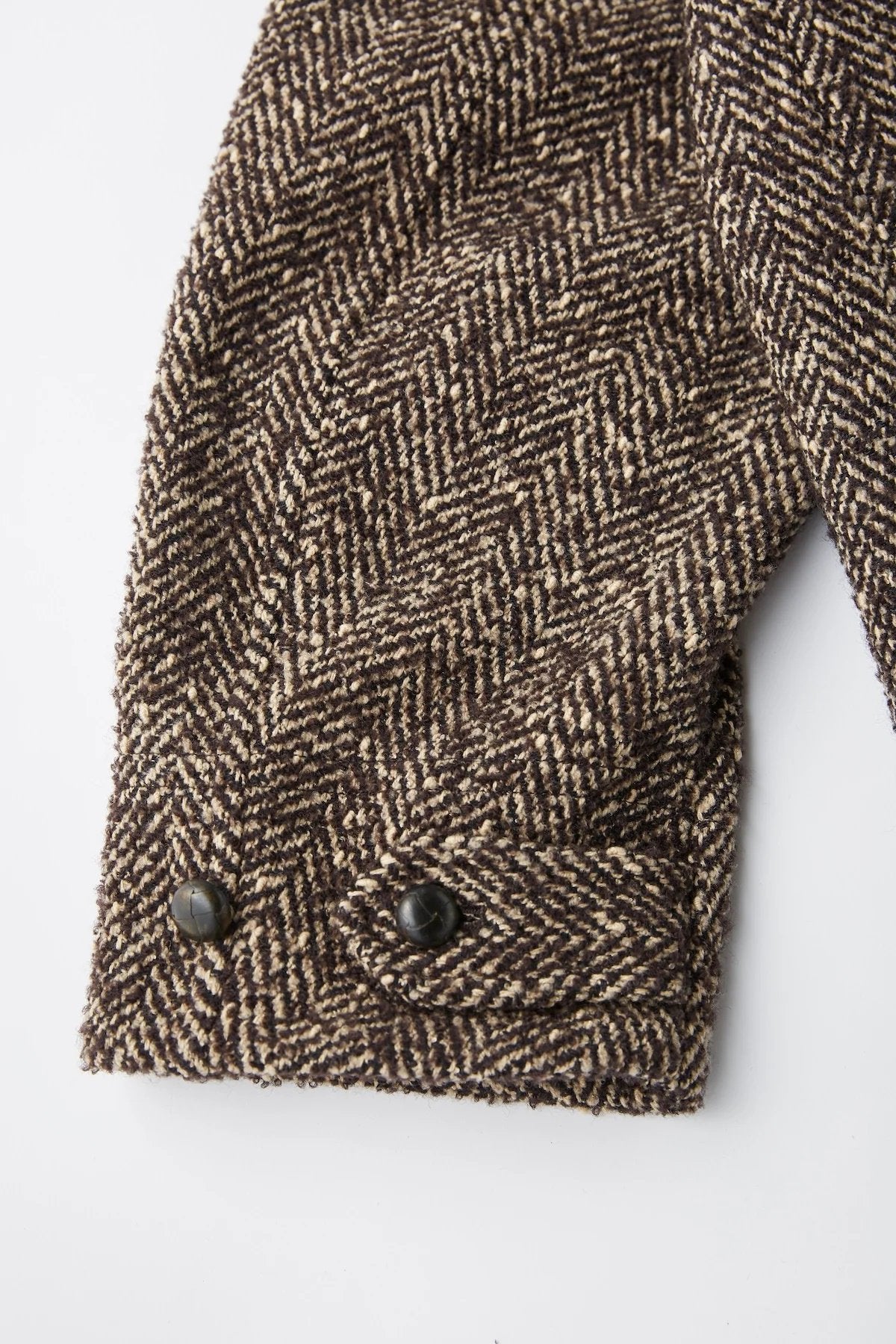 ○OLD JOE - SLIT-BACK GENTS COAT - COFFEE HERINGBONE – PHAETON