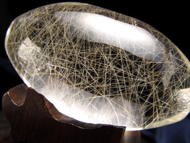 ☆超希少!!☆超透明!!☆極上金銀針水晶天珠置物☆『金銭』を呼び込む