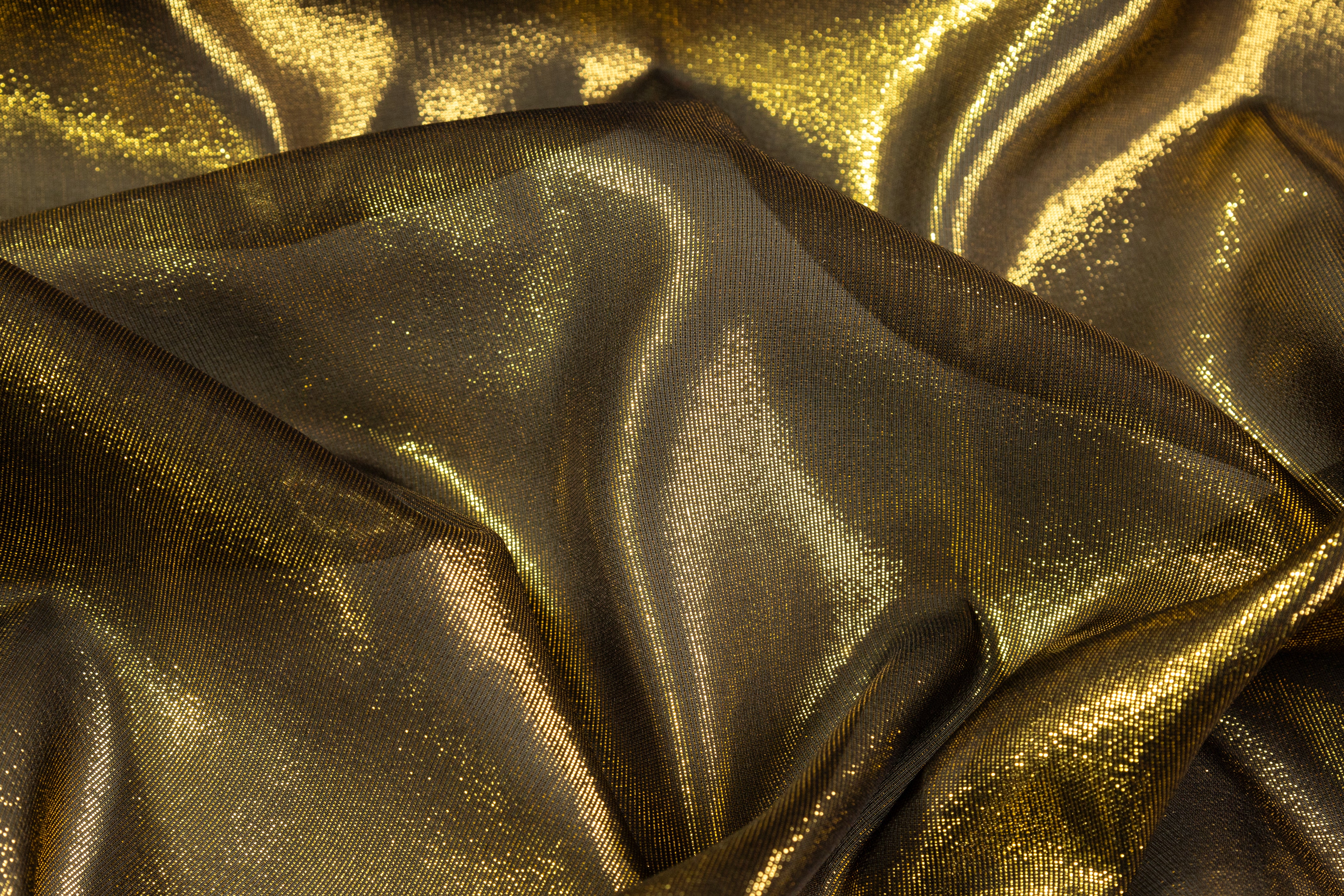 Silk Chiffon Lamé - Black / Gold