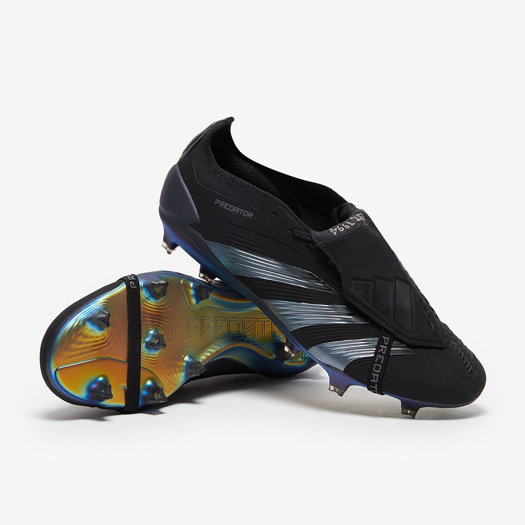 adidas Predator Elite Tongue Firm Ground - Black/Black/Black