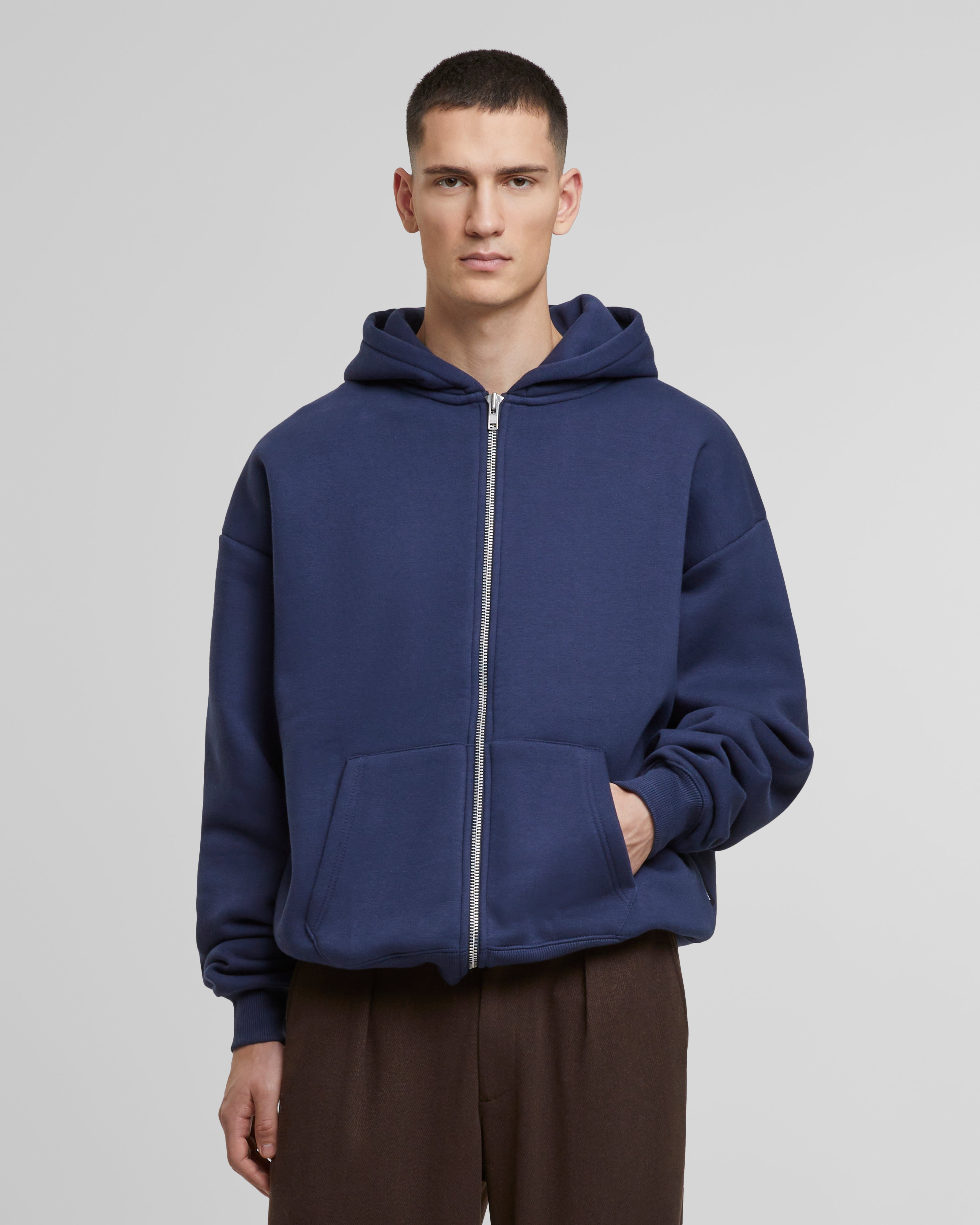 Oversized Zip-Hoodie Navy – Prohibited