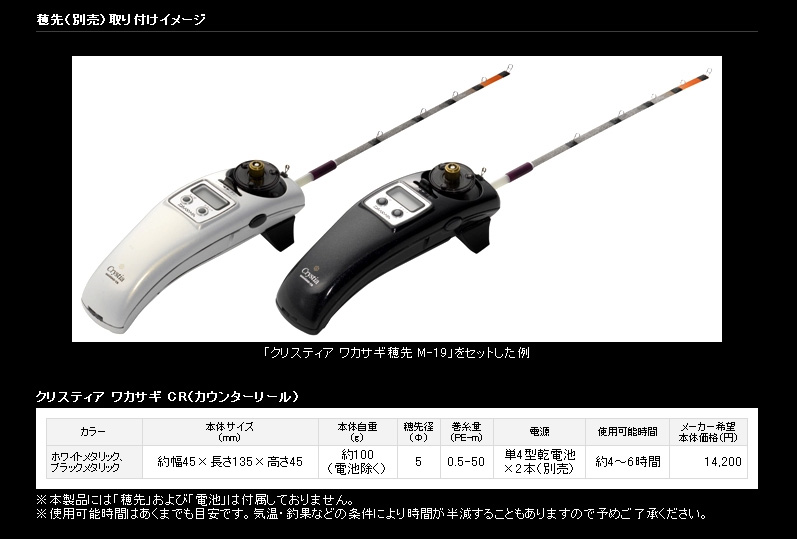 リール/電動リール/クリスティア ワカサギ CR（カウンターリール）