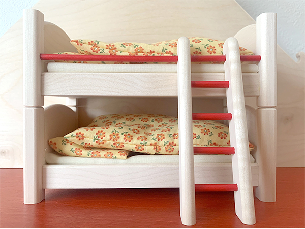 木のおもちゃ カルテット / ドールハウス用二段ベッド|リュルケ社(ドイツ)