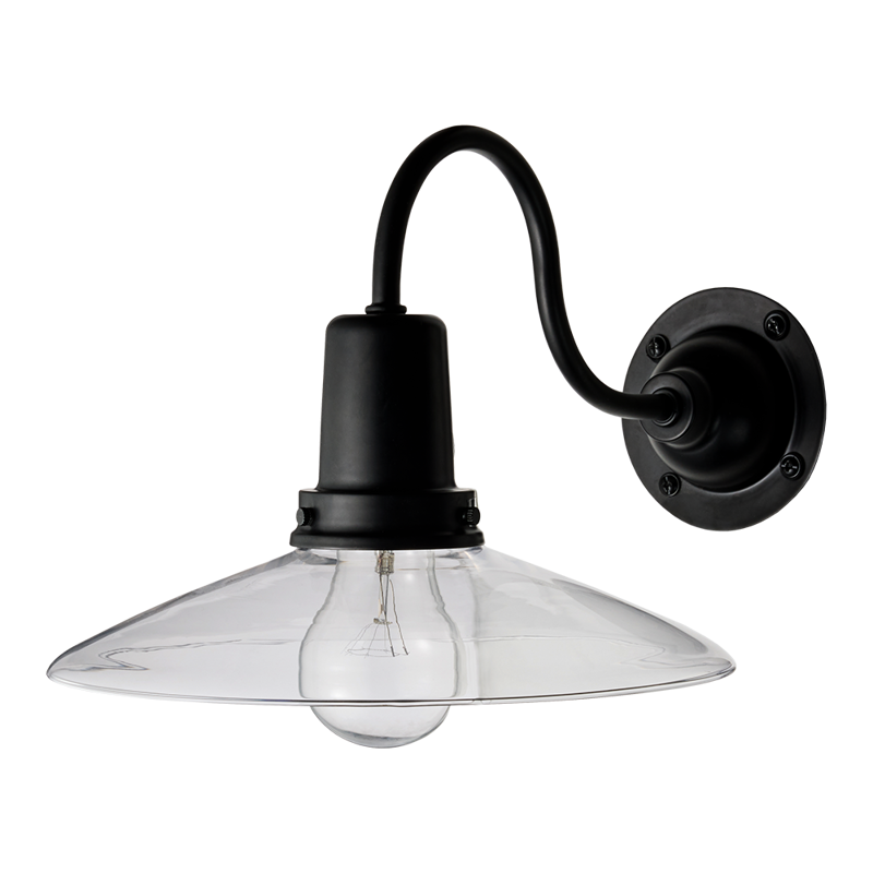 レトロブラケットライト 水平アーム クリア×ブラック | LT-BR003-10