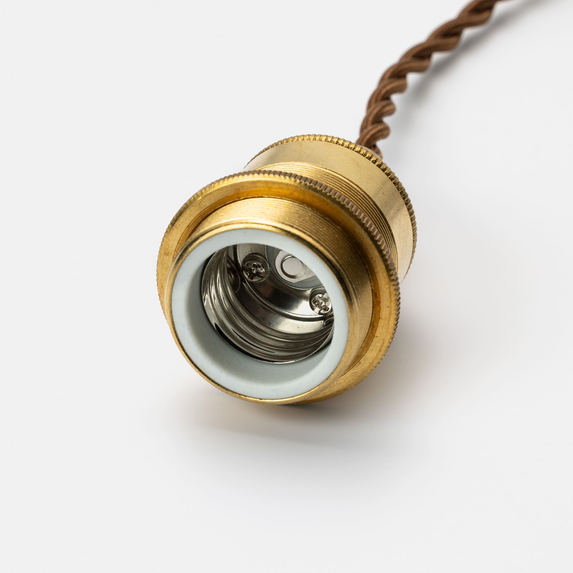 真鍮ソケットコード E26 ねじりコード（ブラウン）旧仕様 | LT-PD011