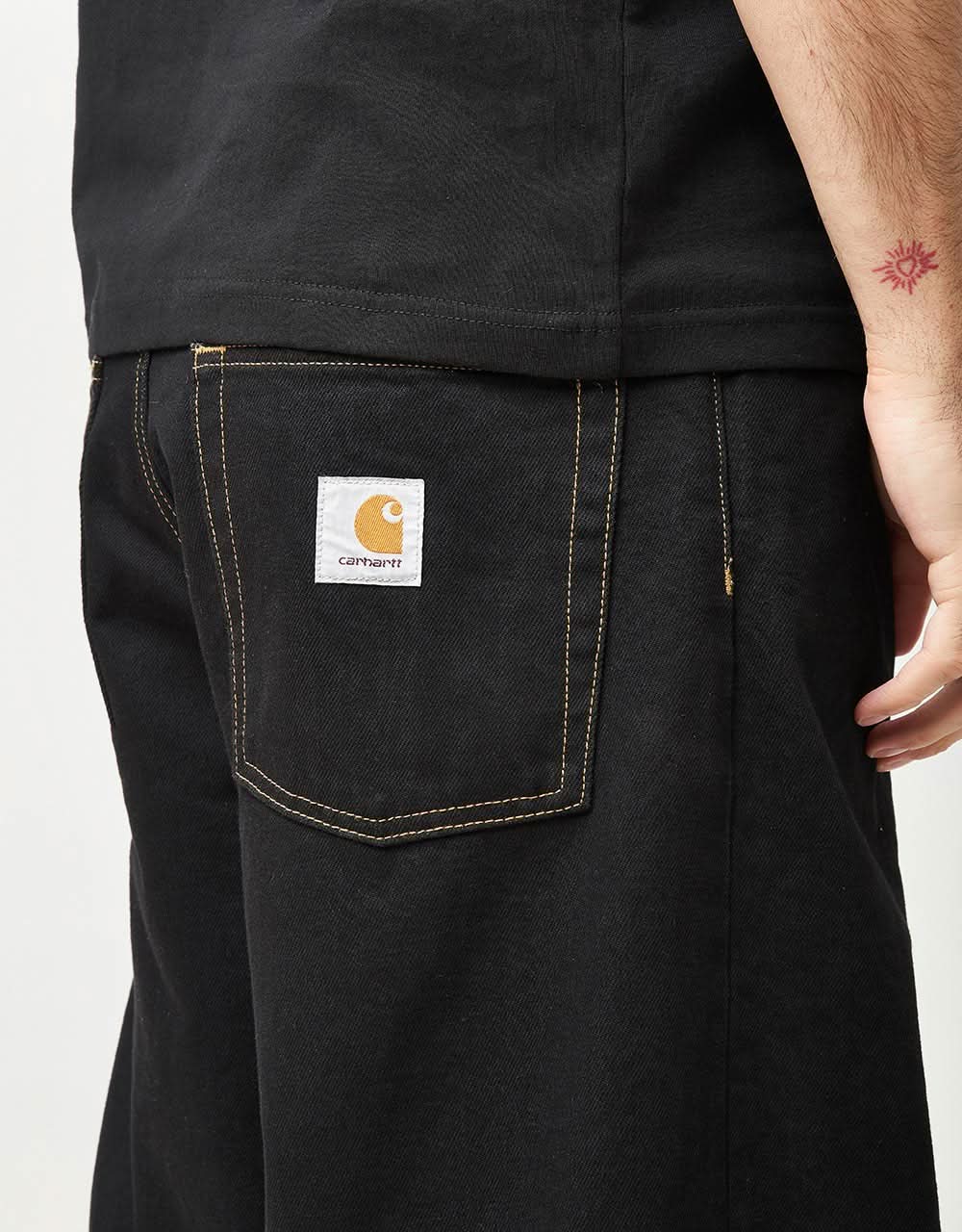 Carhartt WIP Brandon Pant - Black (Rinsed) | Route One