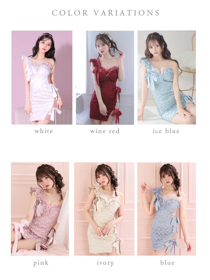 XS～Lサイズあり】ジュエリー×リボンタイトミニキャバドレス(fm2160)